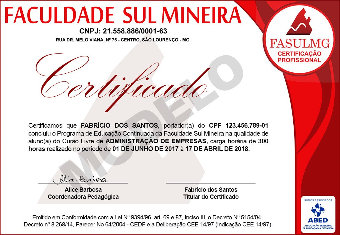 CURSO GRATIS ONLINE - Certificado FasulMG